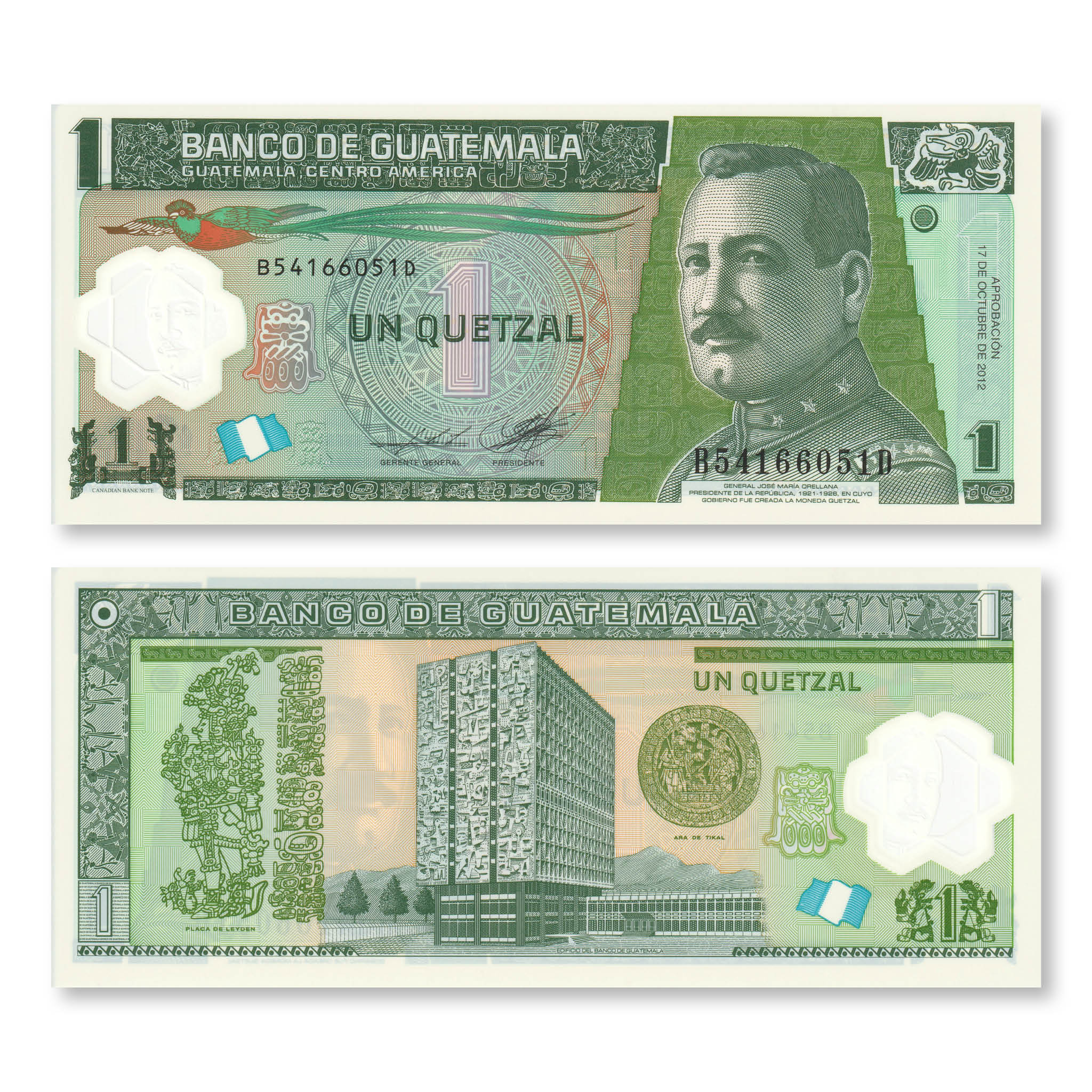 Guatemala 1 Quetzal, 2012, B603b, P115, UNC - Robert's World Money - World Banknotes