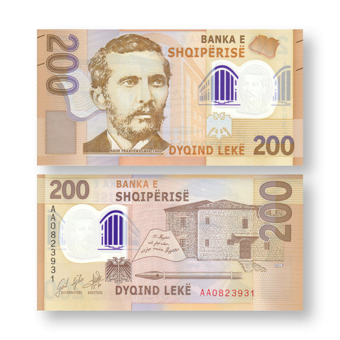 Albania 200 Leke, 2017 (2019), B322a, UNC - Robert's World Money - World Banknotes