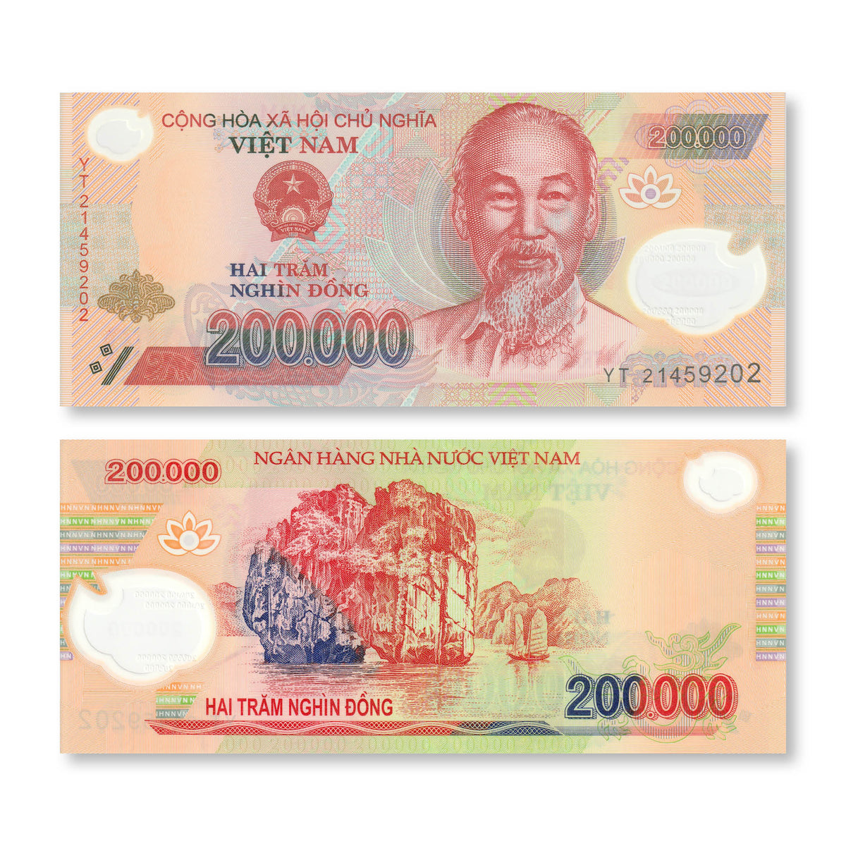 Vietnam 200000 Dong, 2021, B347l, P123, UNC - Robert's World Money - World Banknotes