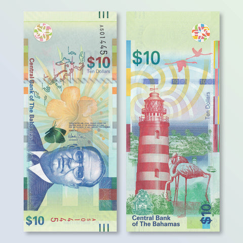 Bahamas 10 Dollars, 2016, B352a, P79a, UNC - Robert's World Money - World Banknotes