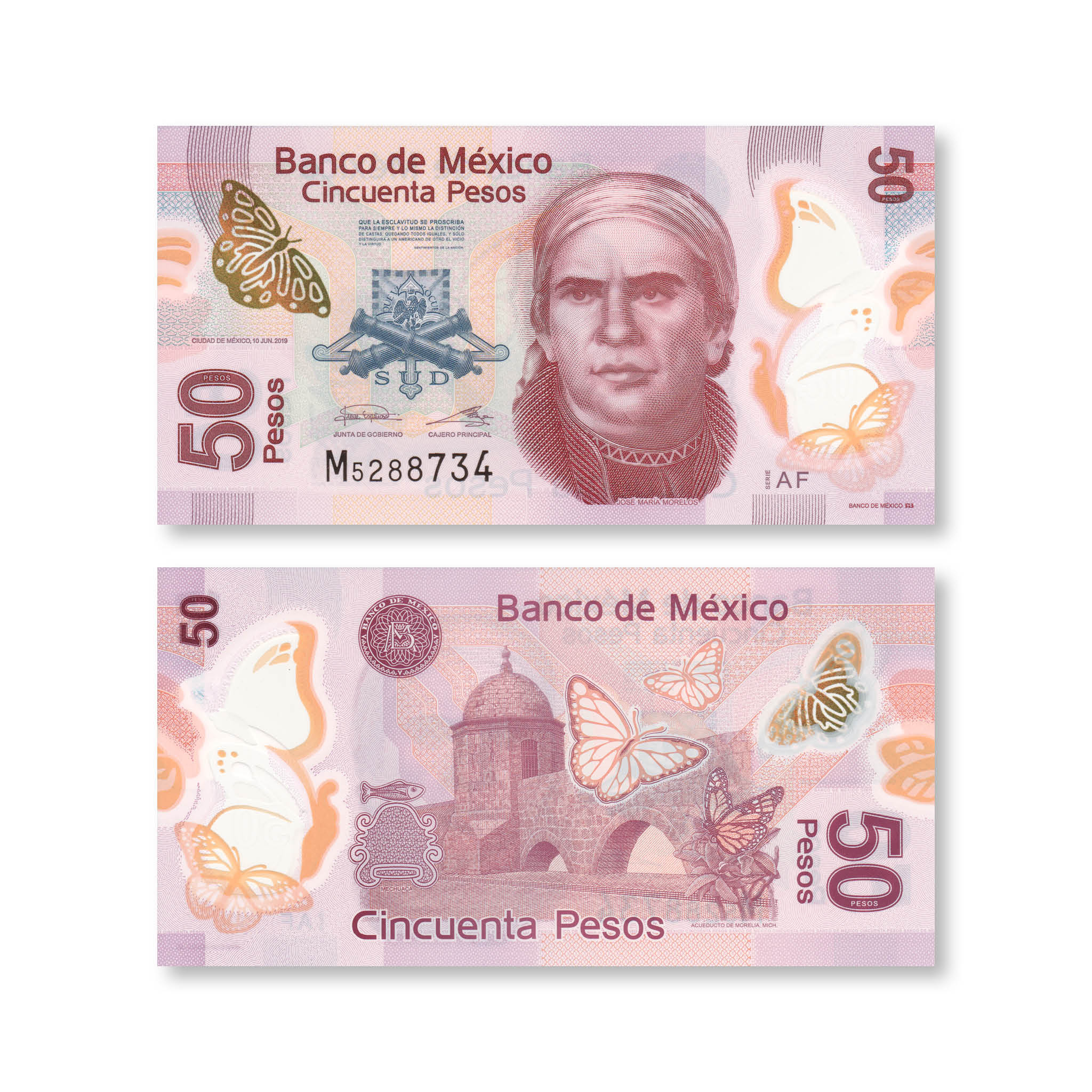 Mexico 50 Pesos, 2019, B712l, P123A, UNC - Robert's World Money - World Banknotes