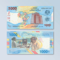Central African States 1000 Francs, 2020 (2022), B112a, UNC - Robert's World Money - World Banknotes