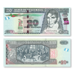 Guatemala 20 Quetzales, 2020 (2023), B608f, P124, UNC - Robert's World Money - World Banknotes