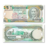 Barbados 5 Dollars, 2007, B226a, P67a, UNC - Robert's World Money - World Banknotes