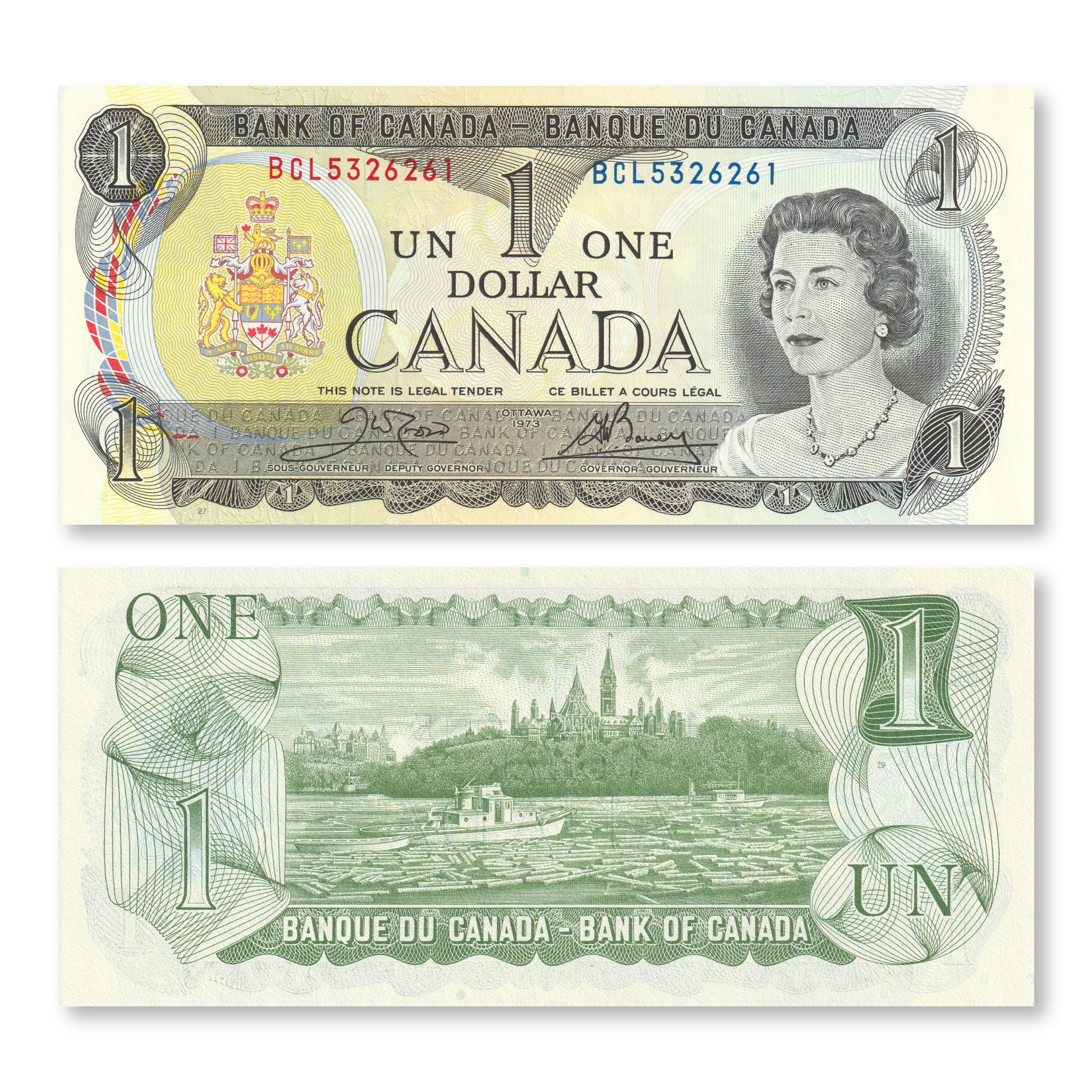 Canada 1 Dollar, 1973, B348a, P85a, UNC - Robert's World Money - World Banknotes