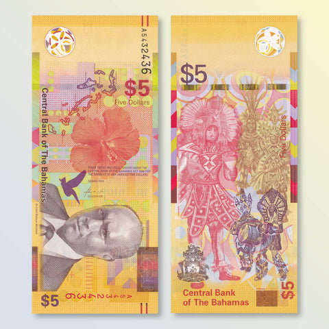 Bahamas 5 Dollars, 2020, B351a, UNC - Robert's World Money - World Banknotes
