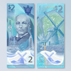 Barbados 2 Dollars, 2022, B239a, UNC - Robert's World Money - World Banknotes