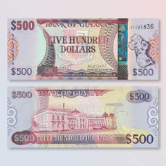 Guyana 500 Dollars, 2011, B116b, P37, UNC - Robert's World Money - World Banknotes