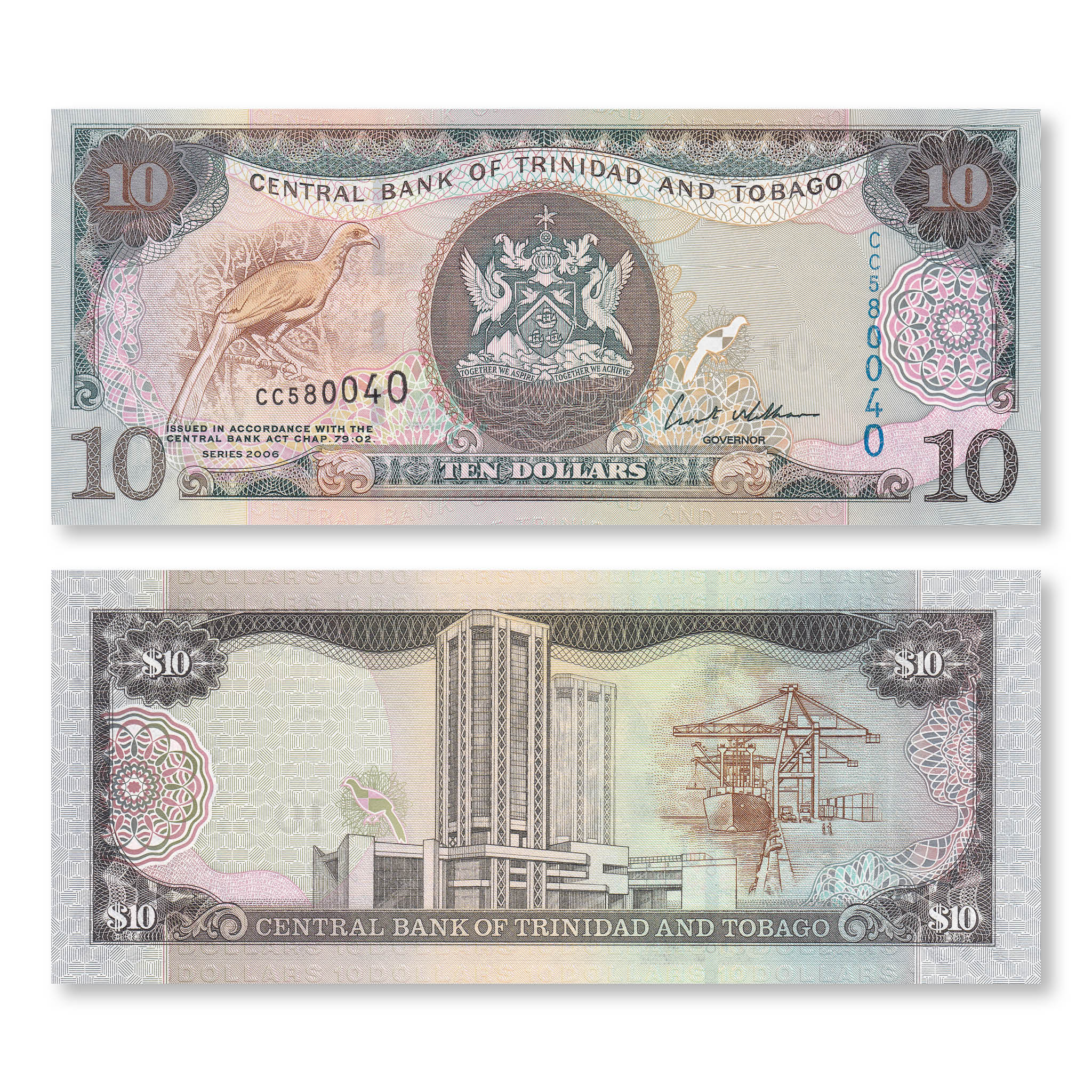 Trinidad & Tobago 10 Dollars, 2006, B223a, P48, UNC - Robert's World Money - World Banknotes