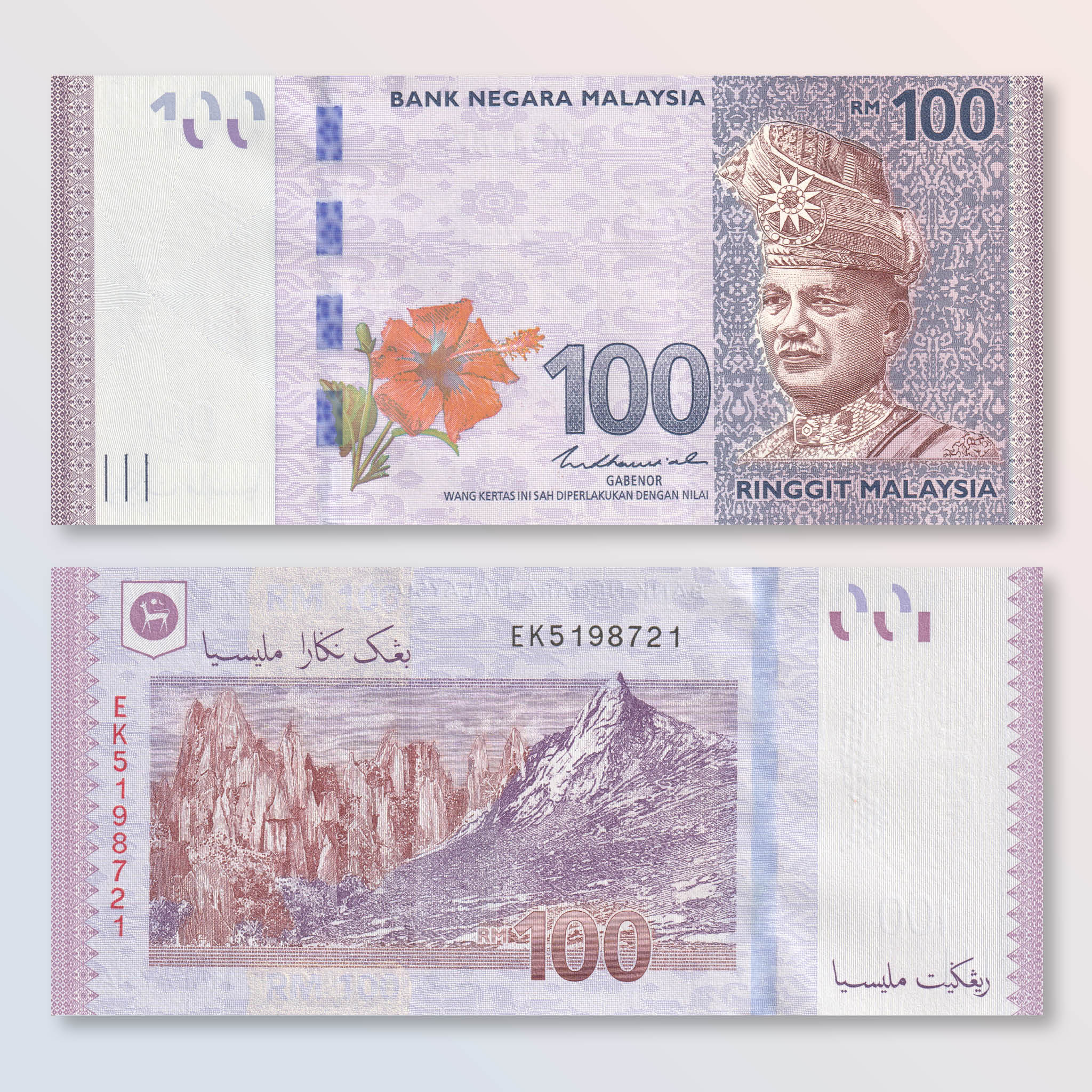 Malaysia 100 Ringgit, 2021, B153c, P56, UNC - Robert's World Money - World Banknotes