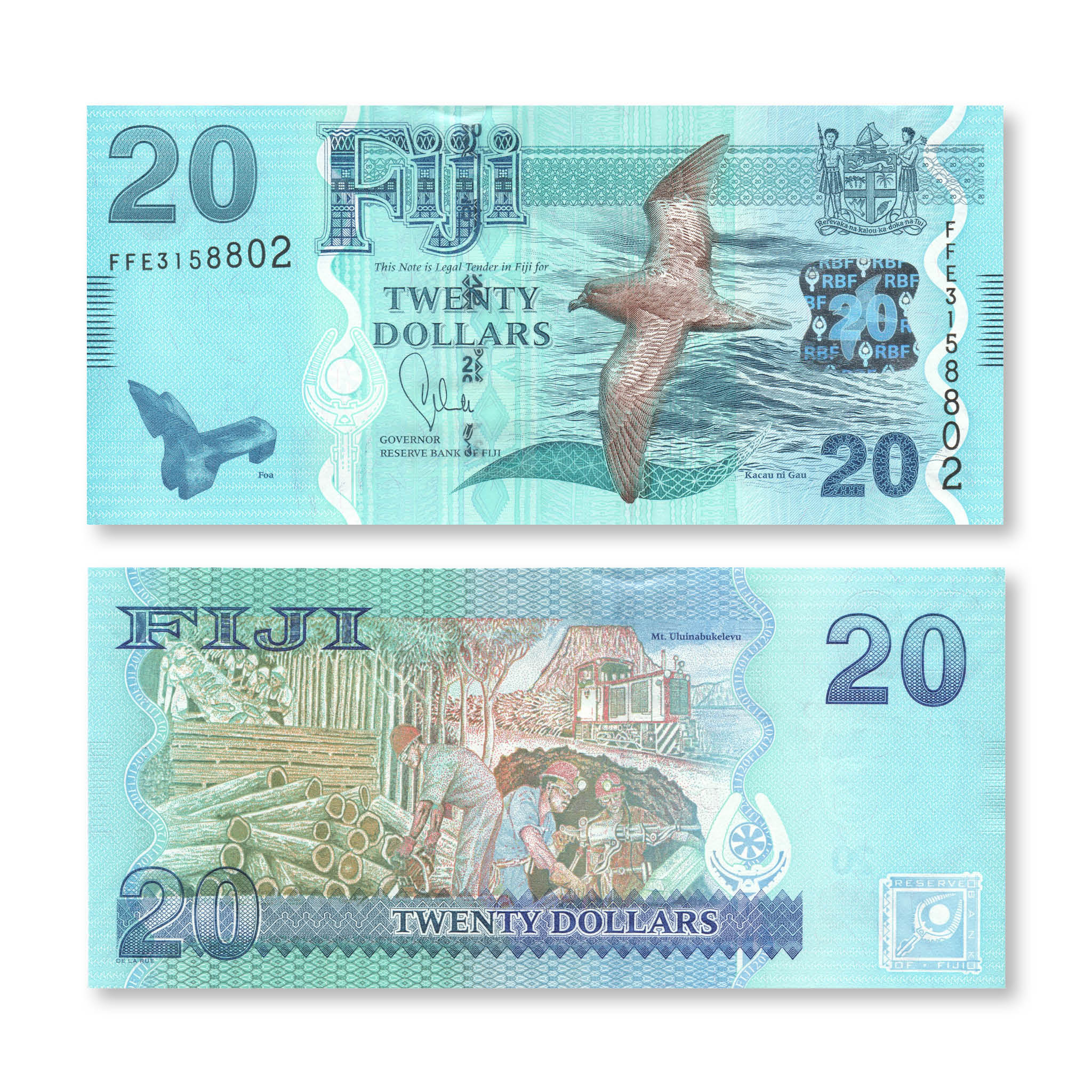 Fiji 20 Dollars, 2013, B528a, P117a, UNC - Robert's World Money - World Banknotes