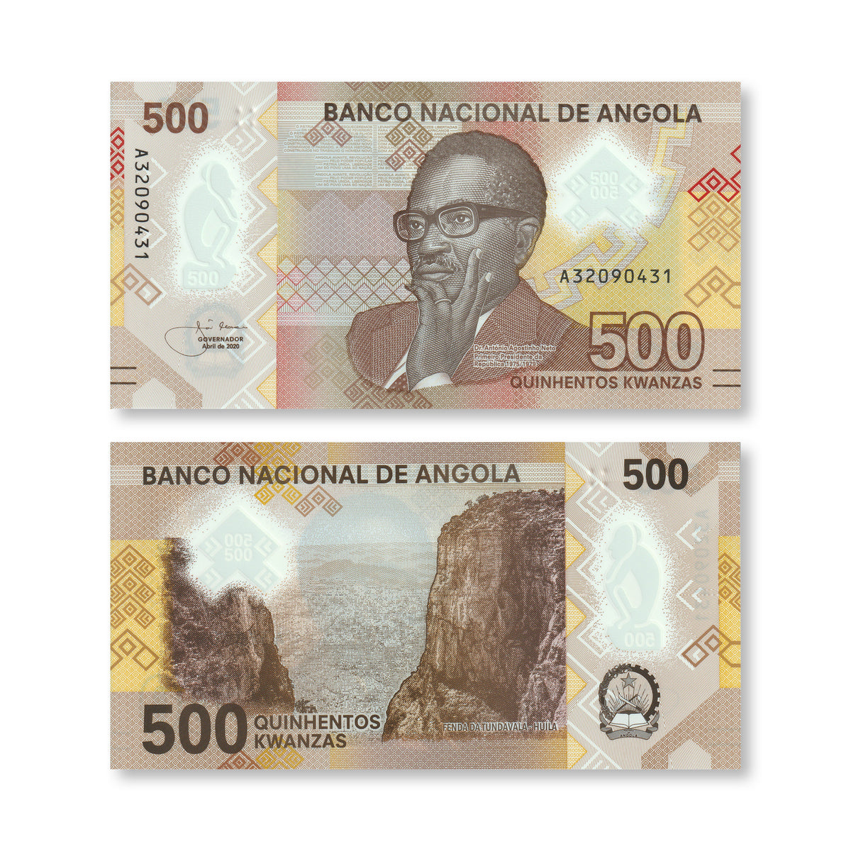 Angola 500 Kwanzas, 2020, B558a, UNC - Robert's World Money - World Banknotes