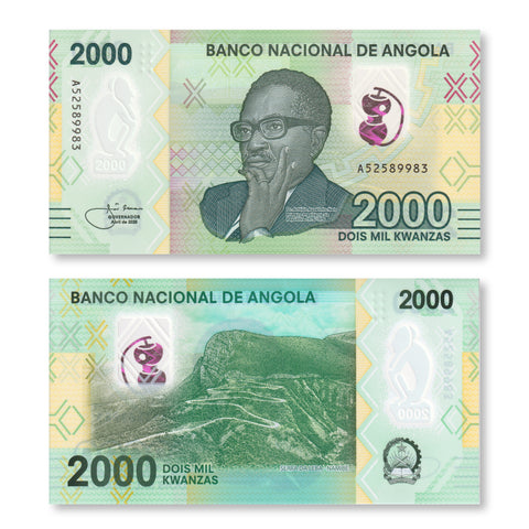 Angola 2000 Kwanzas, 2020, B560a, UNC - Robert's World Money - World Banknotes