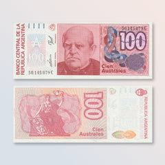 Argentina 100 Australes, 1989, B380f, P327c, UNC