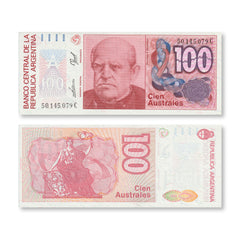 Argentina 100 Australes, 1989, B380f, P327c, UNC
