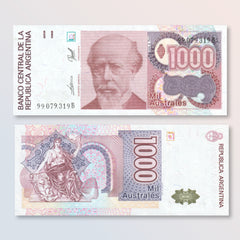 Argentina 1000 Australes, 1989, B382e, P329c, UNC