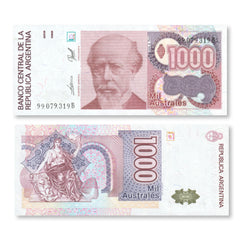 Argentina 1000 Australes, 1989, B382e, P329c, UNC