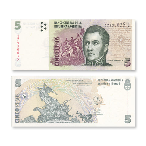 Argentina Full Set: 2–1,000 Pesos, 2010–2014, P352–P357 - Robert's World Money - World Banknotes