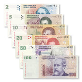 Argentina Full Set: 2–1,000 Pesos, 2010–2014, P352–P357 - Robert's World Money - World Banknotes