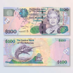 Bahamas 100 Dollars, 2009, B343a, P76a, UNC