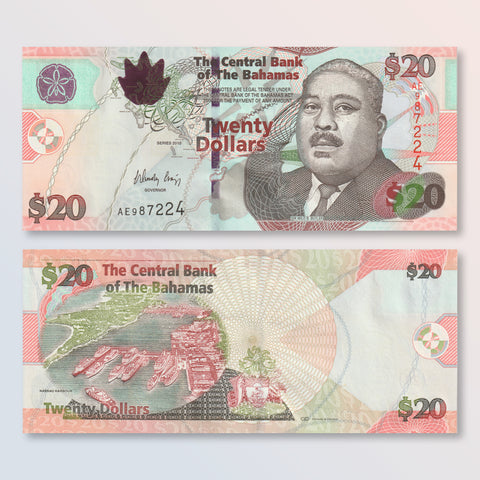 Bahamas 20 Dollars, 2010, B346a, P74Aa, UNC - Robert's World Money - World Banknotes