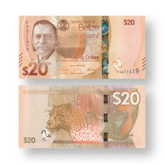 Belize 20 Dollars, 2025, B334a, UNC