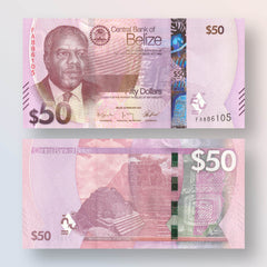 Belize 50 Dollars, 2025, B335a, UNC