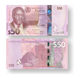 Belize 50 Dollars, 2025, B335a, UNC