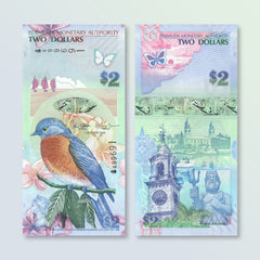 Bermuda 2 Dollars, 2009, B230a, P57a, Onion Prefix, IBNS Banknote of the Year 2009, UNC