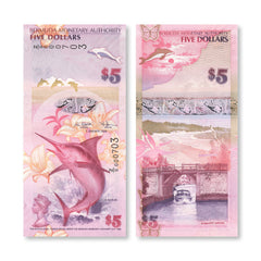 Bermuda 5 Dollars, 2009, Replacement, Low Serial, B231az, P58, UNC
