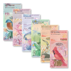 Bermuda Full Set: 2–100 Dollars, 2009, B230–B236, P57–P62, UNC