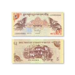 Bhutan 5 Ngultrum, 2015, B217c, P28c, UNC
