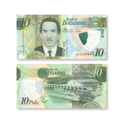 Botswana 10 Pula, 2018, Botswana's first polymer, B129a, P35, UNC