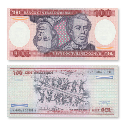 Brazil Set: 100–5000 Cruzeiros, 1981–1986, B820–B824, P198–P202, UNC - Robert's World Money - World Banknotes