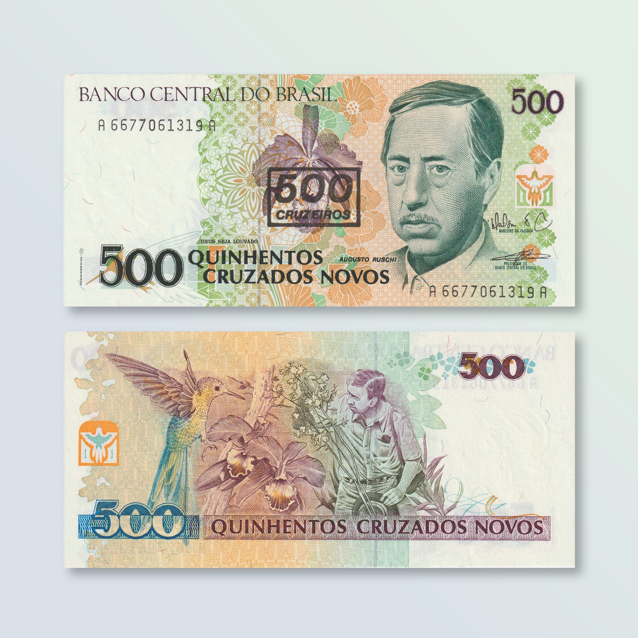 Brazil 500 Cruzeiros, 1990, B848a, P226b, UNC - Robert's World Money - World Banknotes