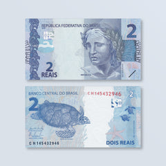 Brazil 2 Reais, 2010 (2015), B874b, P252b, UNC - Robert's World Money - World Banknotes