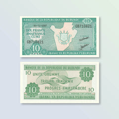 Burundi 10 Francs, 2007, B214l, P33e, UNC - Robert's World Money - World Banknotes