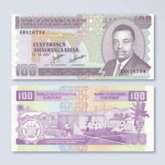 Burundi 100 Francs, 2007, B223f, P37f, UNC - Robert's World Money - World Banknotes