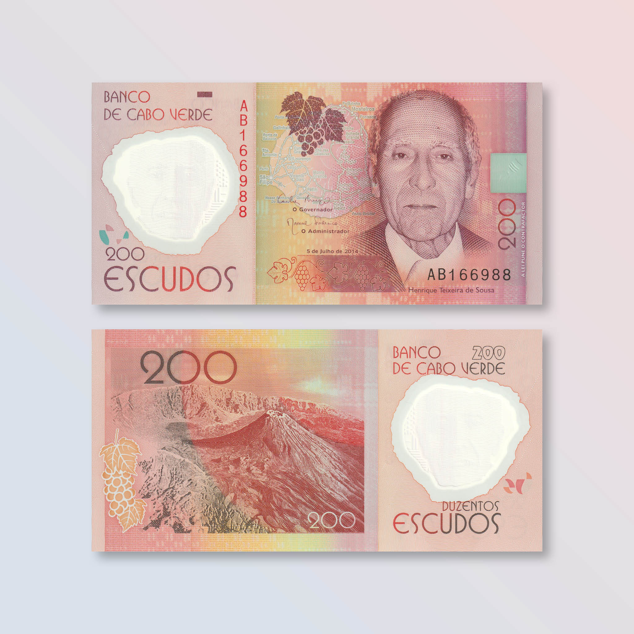 Cape Verde 200 Escudos, 2014, B217a, P71, UNC - Robert's World Money - World Banknotes