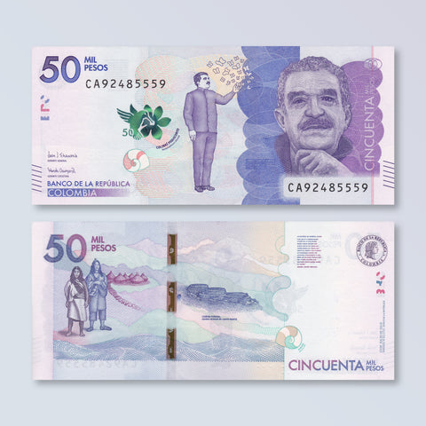 Colombia 50000 Pesos, 2019, B997f, P462, UNC - Robert's World Money - World Banknotes