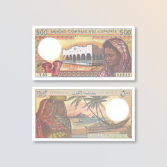 Comoros 500 Francs, 1986, B301d, P10b, UNC