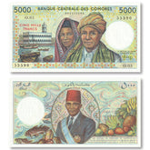 Comoros 5000 Francs, 1986, B303a2, P12a, UNC