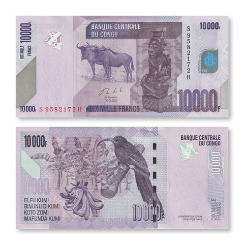 Congo Set: 10–20,000 Francs, 2002–2020, UNC