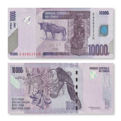 Congo Democratic Republic 10000 Francs, 2020, B325c, P103, UNC - Robert's World Money - World Banknotes
