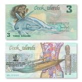 Cook Islands 3 Dollars, 1992,Pacific Arts Commemorative, B106a, P6, UNC