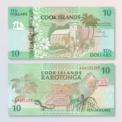 Cook Islands 10 Dollars, 1992, B108a, P8a, UNC