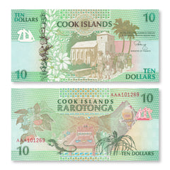 Cook Islands 10 Dollars, 1992, B108a, P8a, UNC