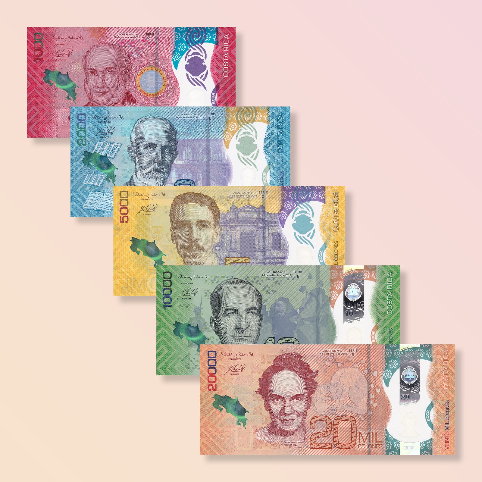 thumbnail image 2 of Costa Rica 1000 Colones Polymer Banknote - 2019 UNC World Paper Money Currency Bill 2 of 2