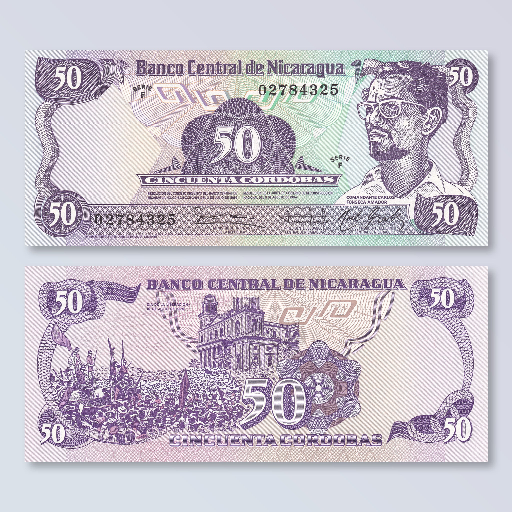 Nicaragua 50 Córdobas, 1984, B434a, P140, UNC - Robert's World Money - World Banknotes