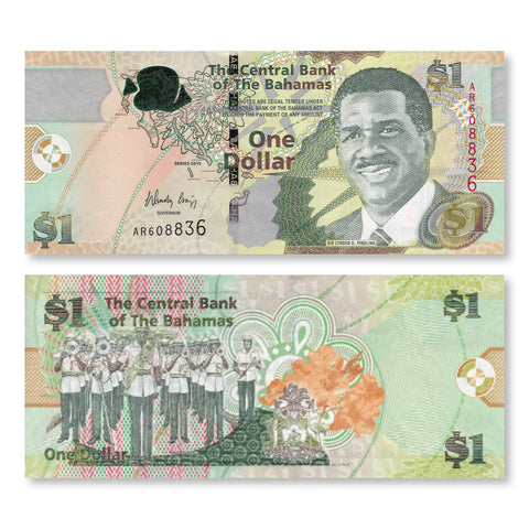 Bahamas 1 Dollar, 2015, B344a, P71Aa, UNC - Robert's World Money - World Banknotes